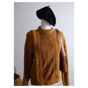 Vintage Mustard Yellow Wool Sweater